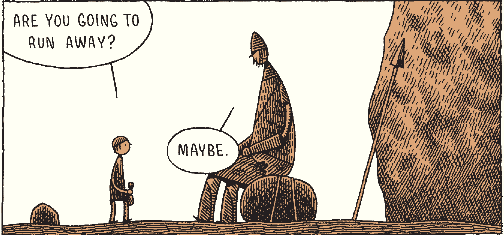 tom gauld, goliath, комікс, голіаф, література проти війни, дитячі книжки про війну, біблія для дітей, бумкнига, комикс